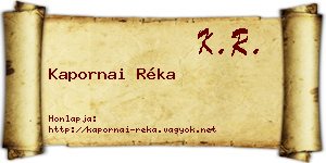 Kapornai Réka névjegykártya