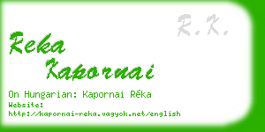 reka kapornai business card